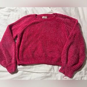 Altar’d State Fuchsia Crew Neck Sweater